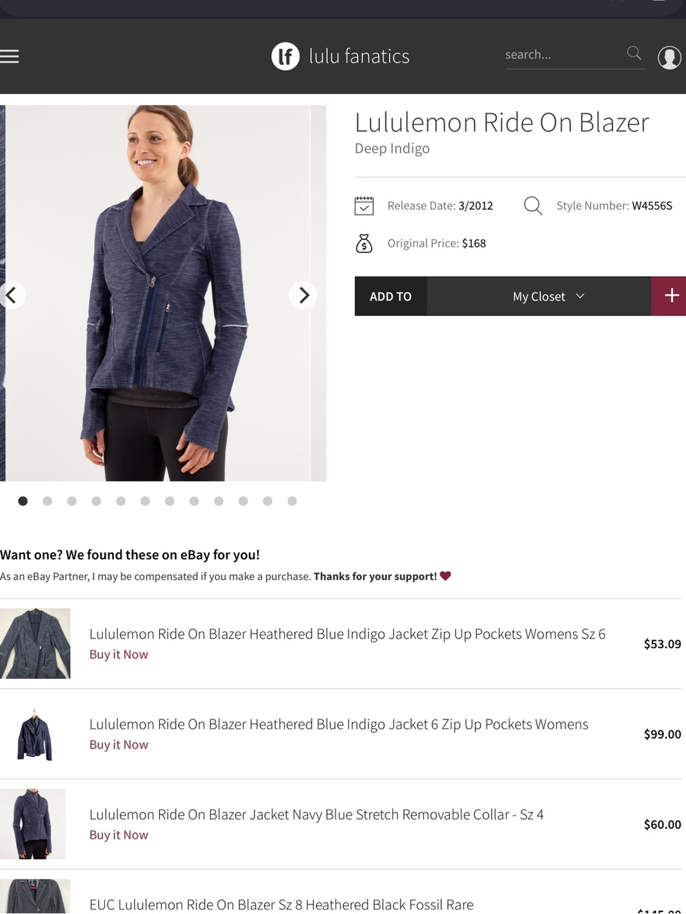 lululemon athletica Heathered Indigo Ride On Blazer